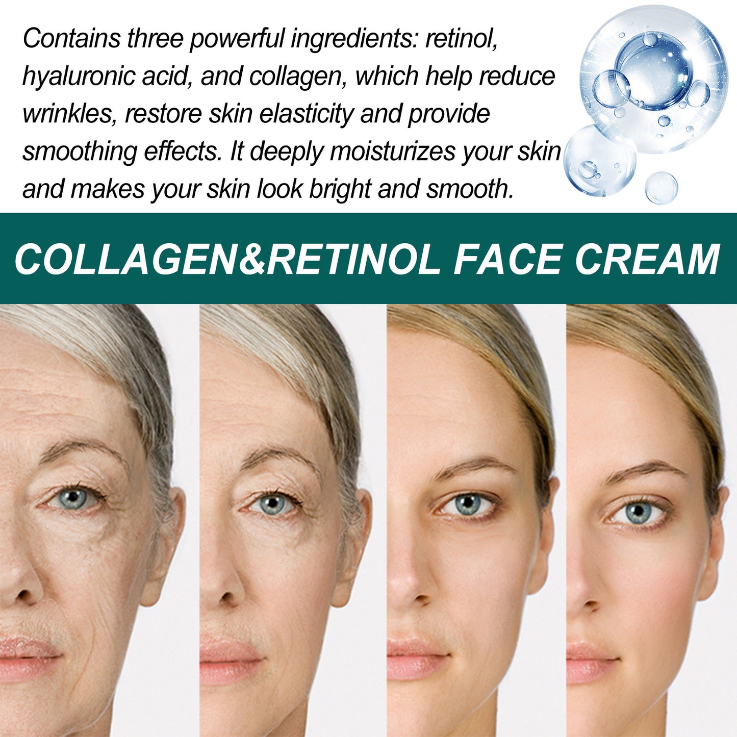Crème hydratante visage au collagène et au rétinol Hoygi