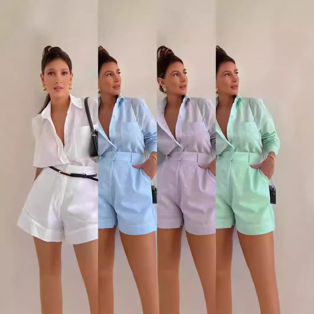 Loose Solid Color Casual Set