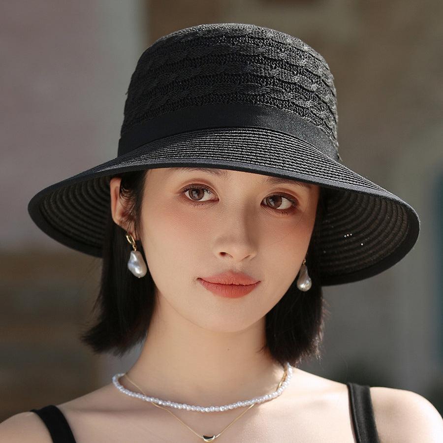 Sombrero para el sol japonés elegante con lazo de cinta