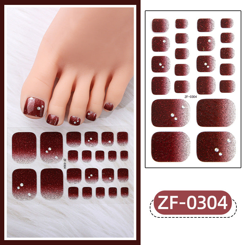 Calcomanías para uñas con diamantes, pegatinas para uñas de los pies, gradiente impermeable