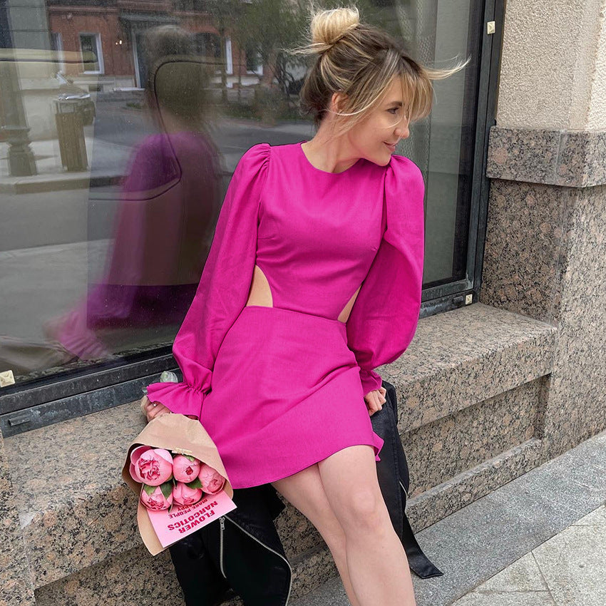 Vestido cruzado de cintura alta