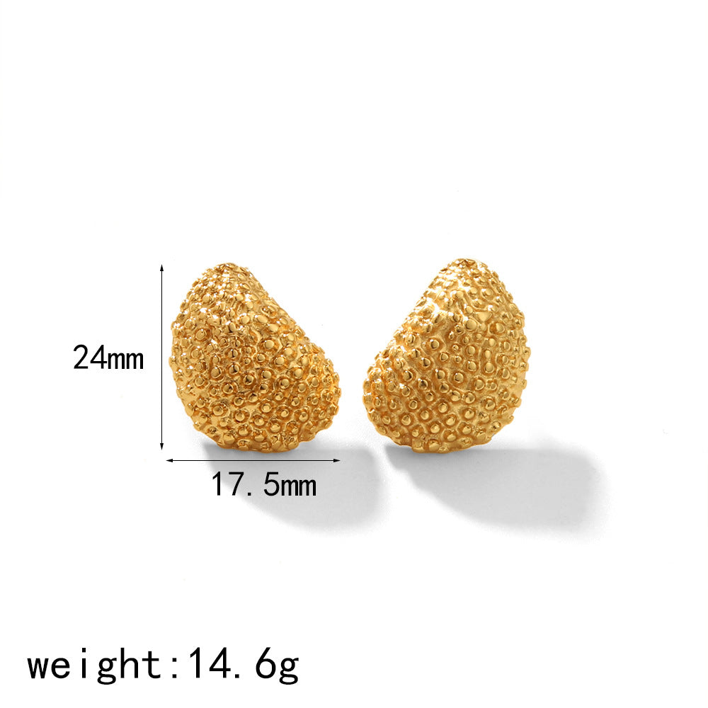 Pendientes de acero y titanio con diseño exagerado en forma de rombo para mujer
