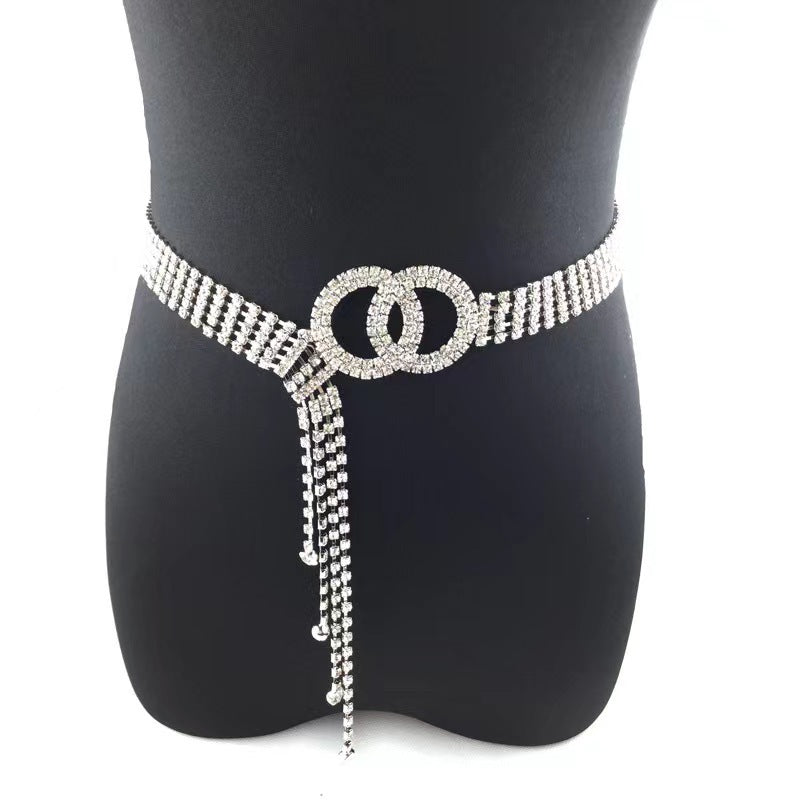 Ceinture femme entièrement ornée de strass et de diamants