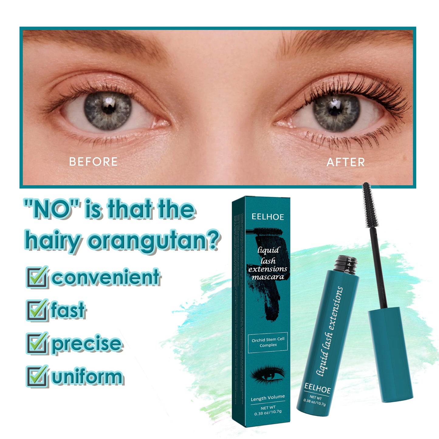 Magnifique mascara recourbant, maquillage anti-bavures