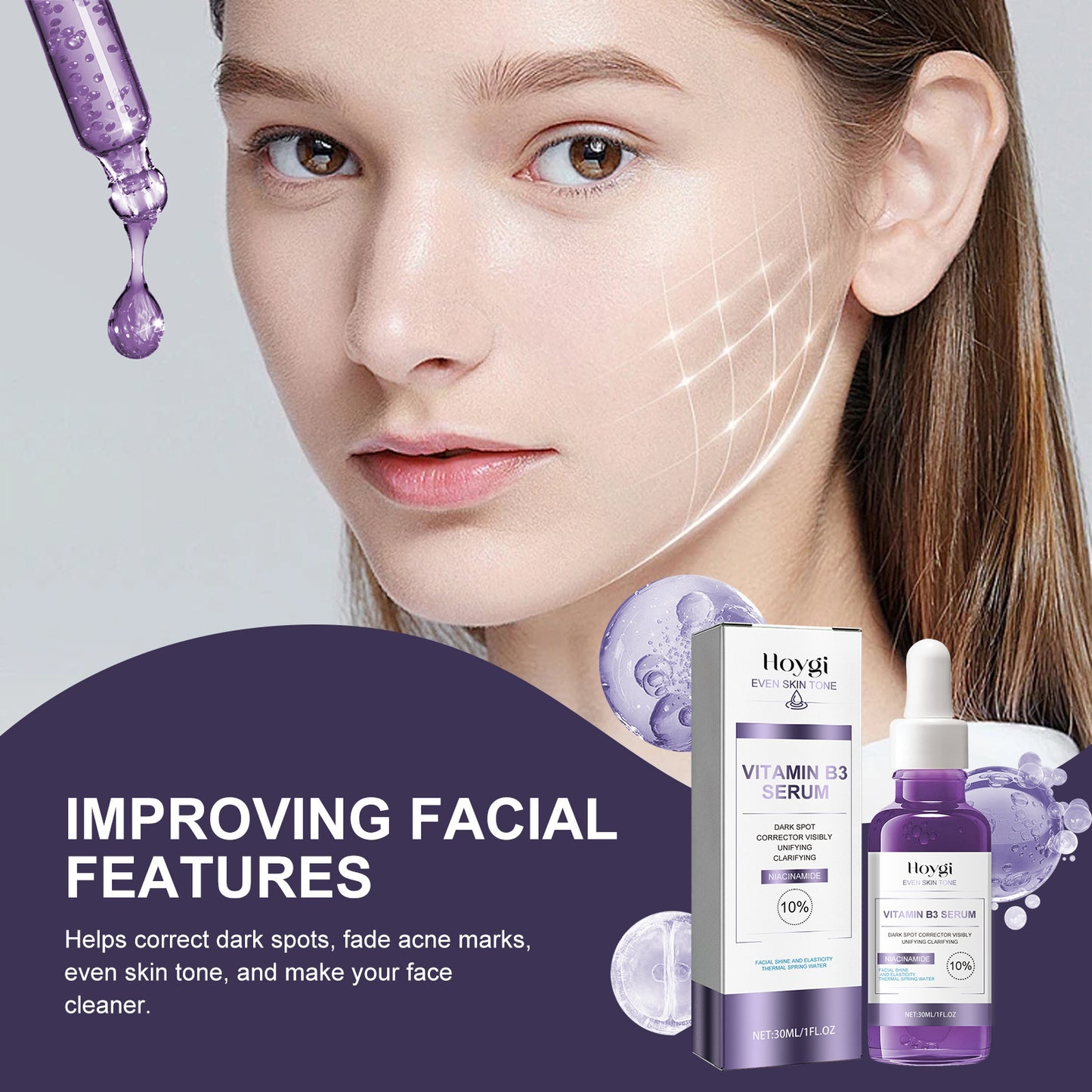 Reafirmante Facial Iluminador de la Piel Rejuvenecimiento Desvanecimiento Hoygi