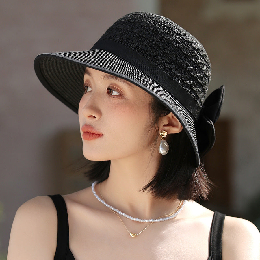 Sombrero para el sol japonés elegante con lazo de cinta