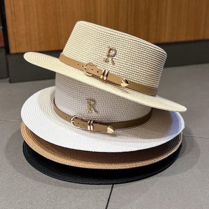 Sombrero de verano con letras de diamantes de imitación para vacaciones en la playa
