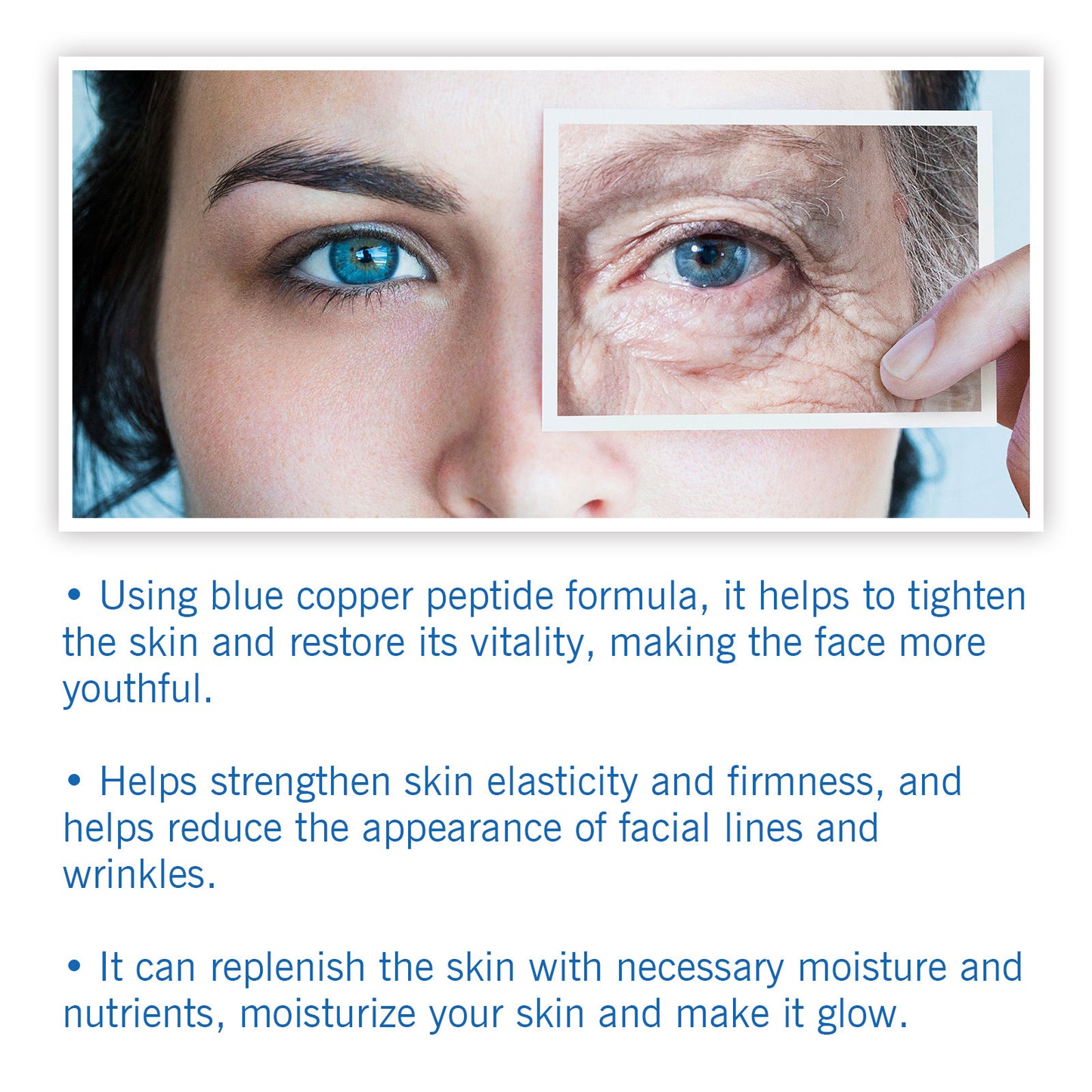 Sérum visage liftant au peptide de cuivre bleu, nourrissant, hydratant et raffermissant - Hoygi
