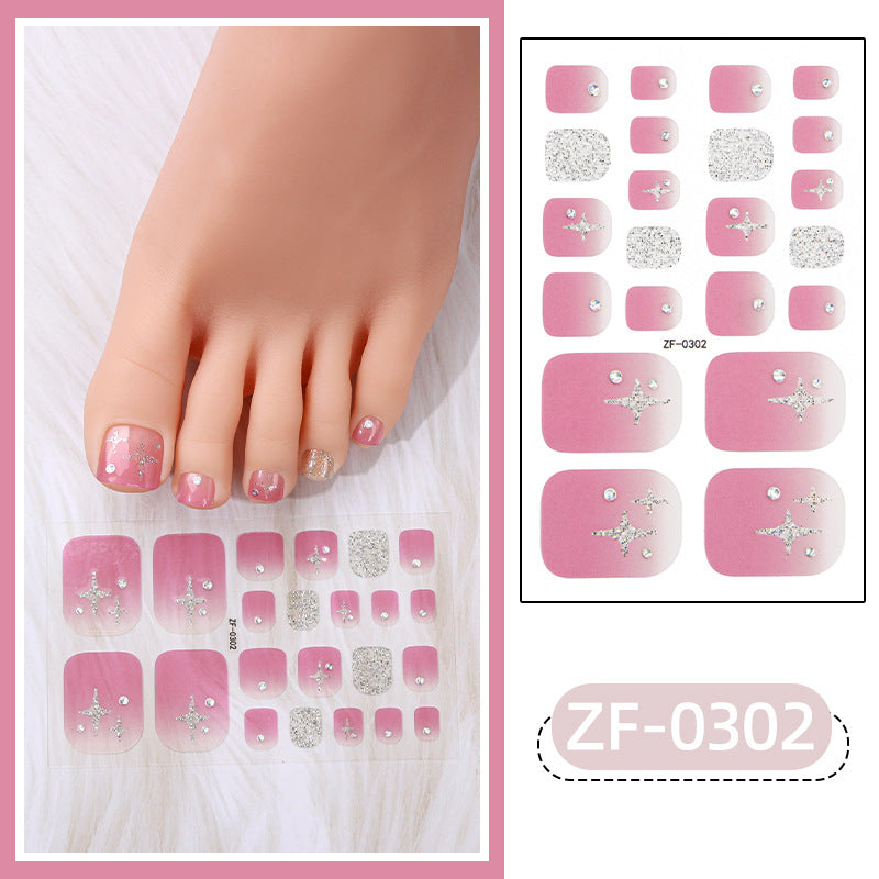 Calcomanías para uñas con diamantes, pegatinas para uñas de los pies, gradiente impermeable