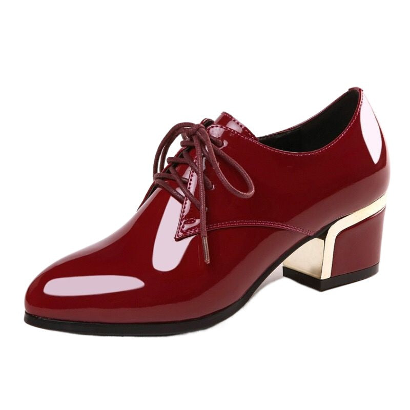 Zapatos de tacón alto y bajo con tacón grueso a juego para mujer