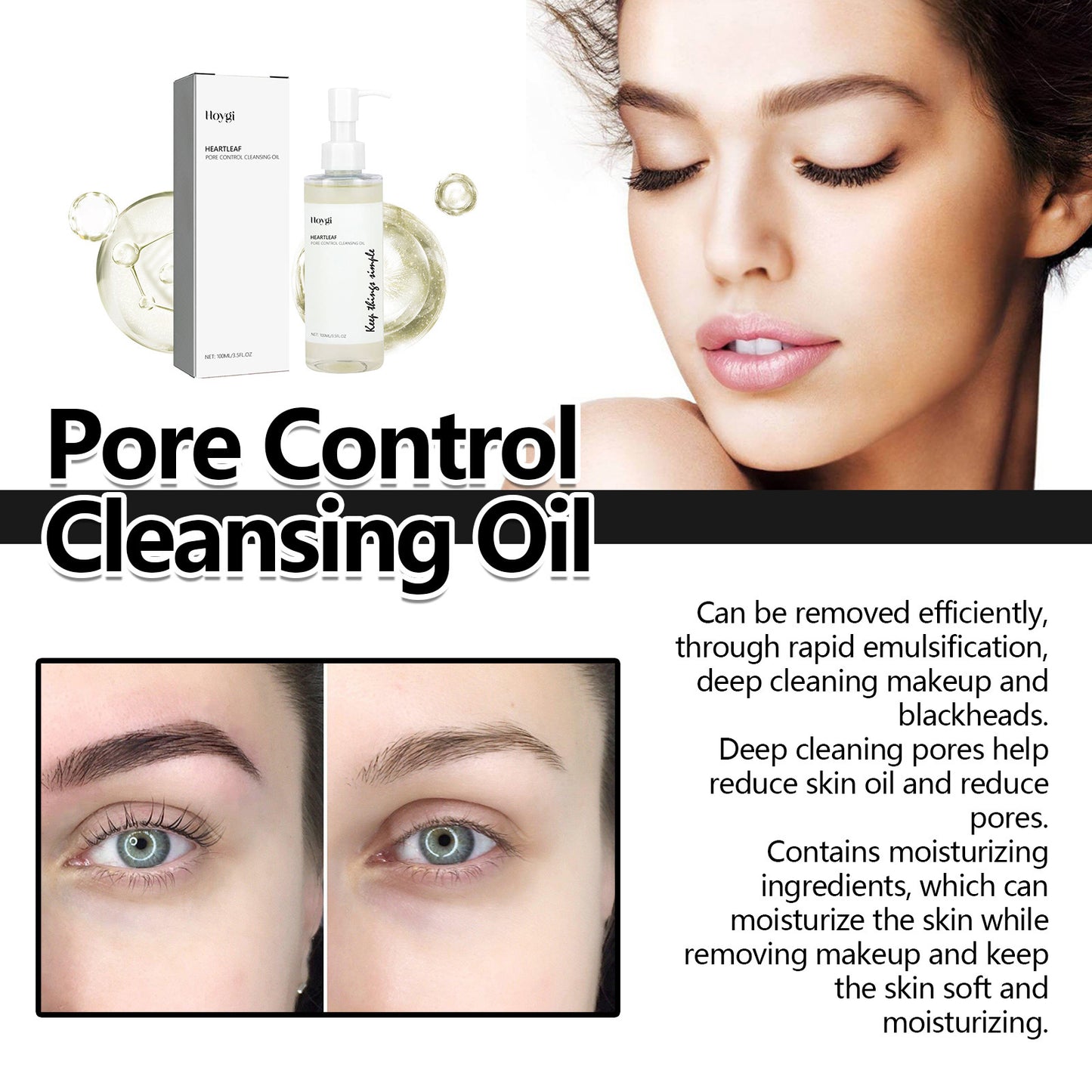 Huile nettoyante Pore Control, maquillage nettoyant, soin doux