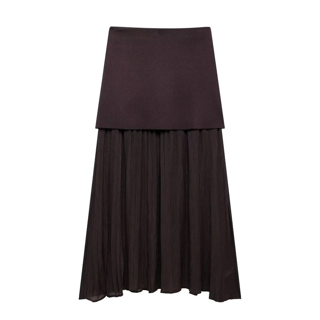 European And American Style Button Knitted Vest Skirt