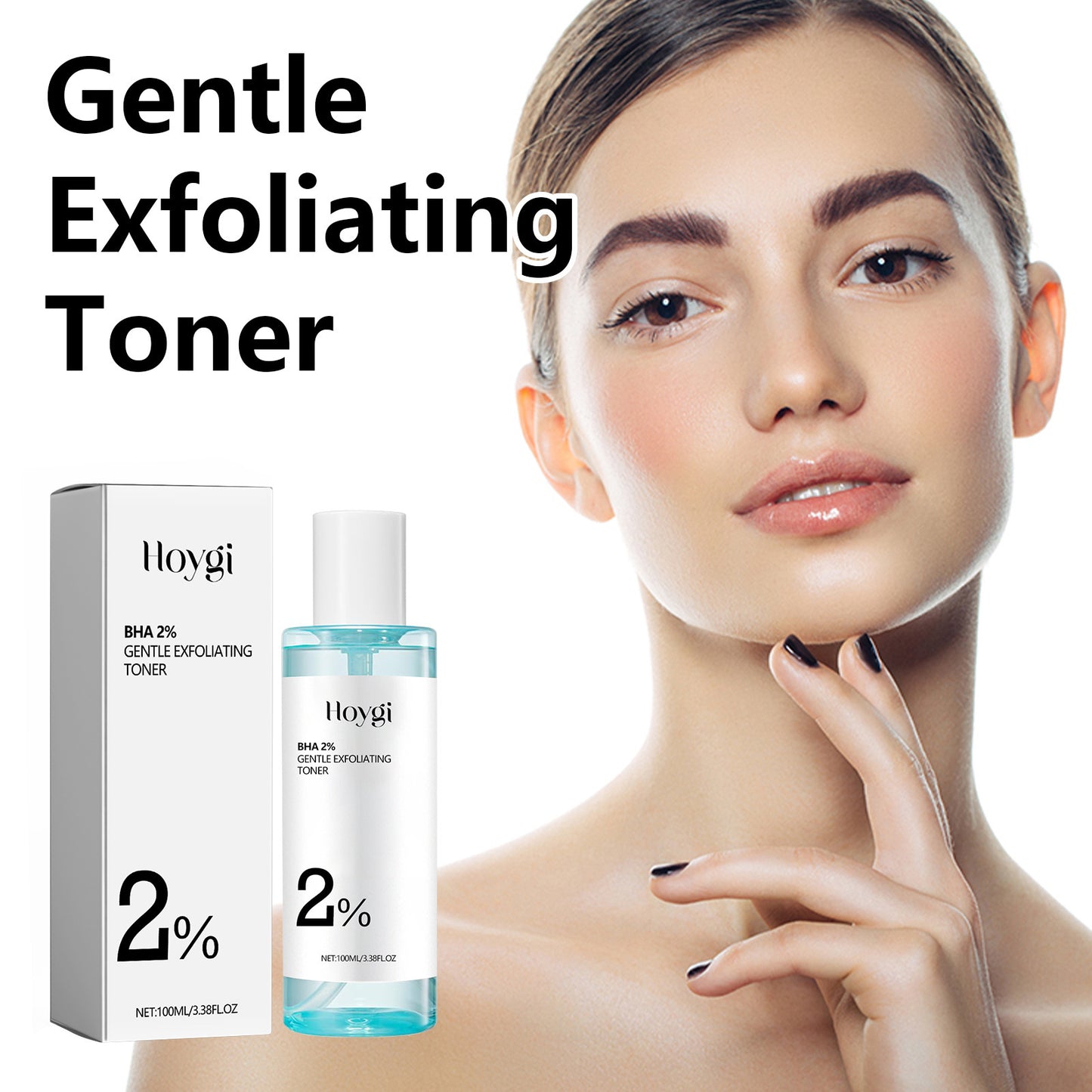 Lotion exfoliante douce HOYGI, réparatrice de peau brillante et rafraîchissante