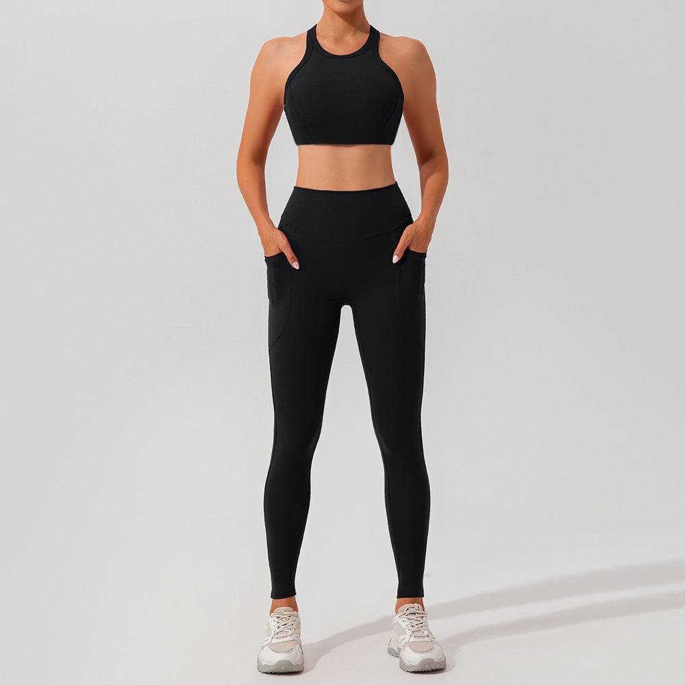 Traje de yoga de hilo de secado rápido