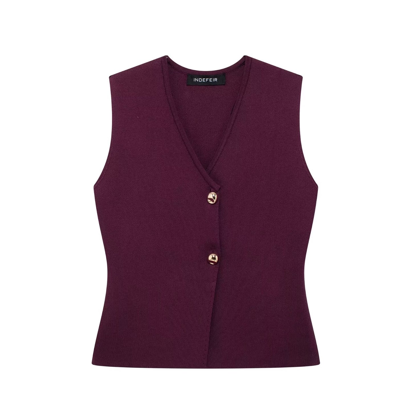 European And American Style Button Knitted Vest Skirt