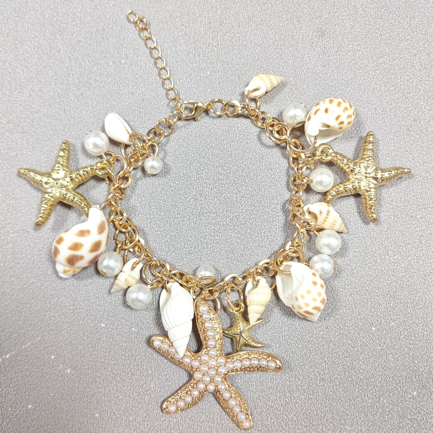 Pulsera de concha de estrella de mar estilo bohemio con diseño de personalidad