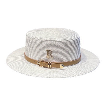 Sombrero de verano con letras de diamantes de imitación para vacaciones en la playa