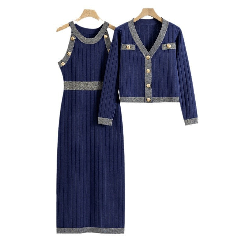Ensemble deux pièces taille haute style mondain à la française
