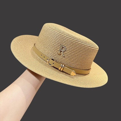 Sombrero de verano con letras de diamantes de imitación para vacaciones en la playa
