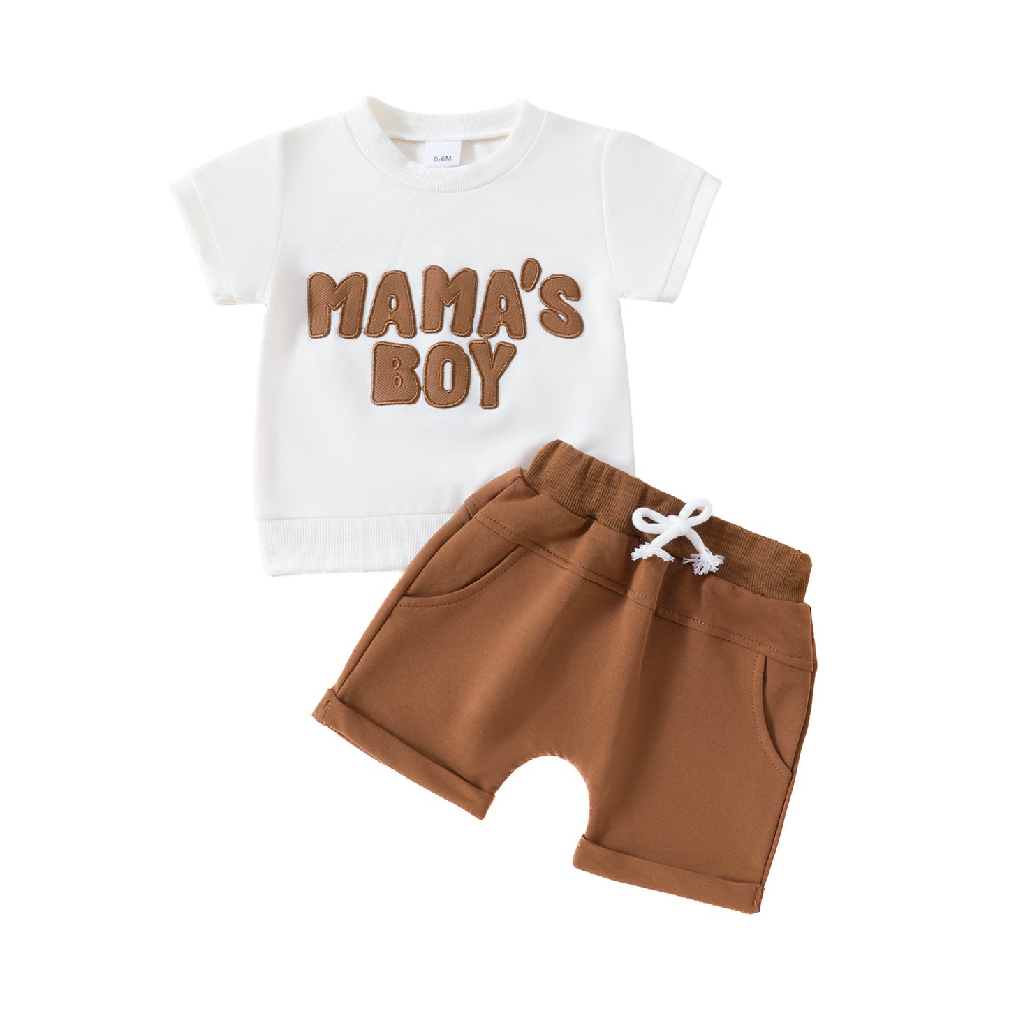 Pantalones cortos de manga corta con estampado de letras para niños y niñas