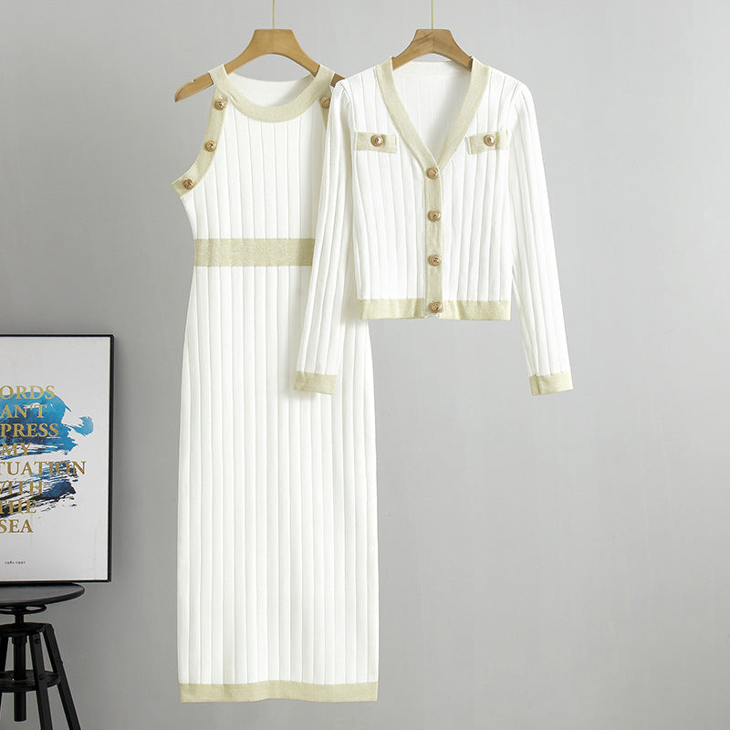 Ensemble deux pièces taille haute style mondain à la française