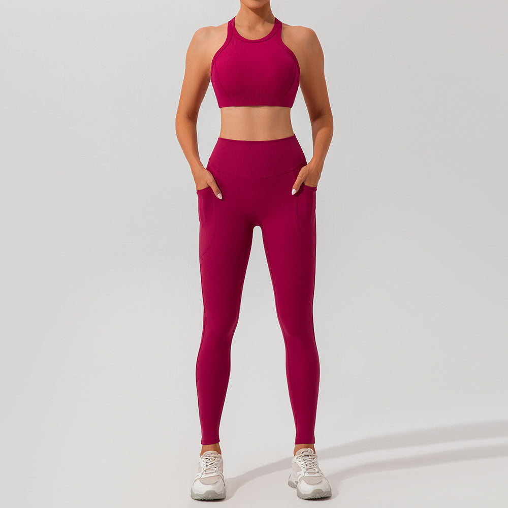 Traje de yoga de hilo de secado rápido