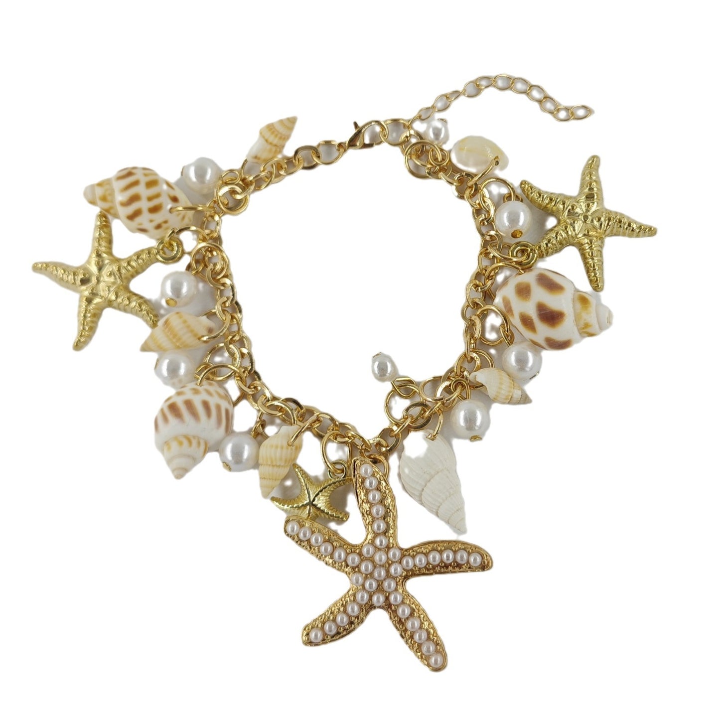 Pulsera de concha de estrella de mar estilo bohemio con diseño de personalidad