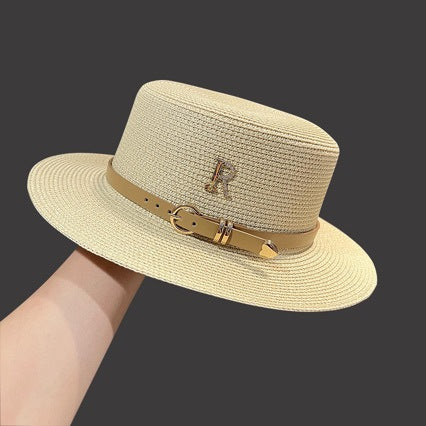 Sombrero de verano con letras de diamantes de imitación para vacaciones en la playa