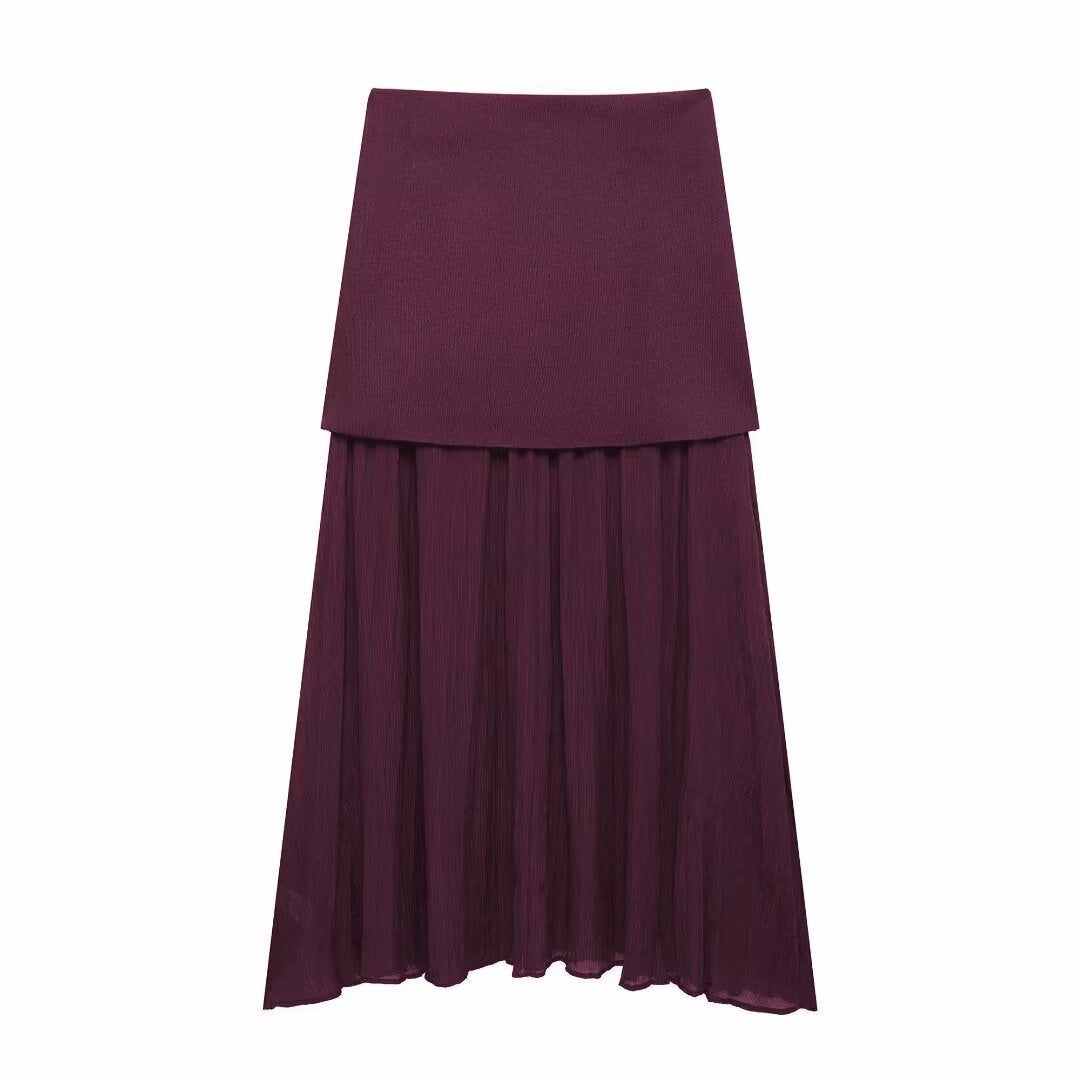 European And American Style Button Knitted Vest Skirt