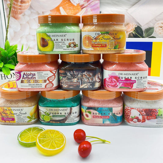 Sales de baño exfoliantes con azúcar y exfoliante de helado