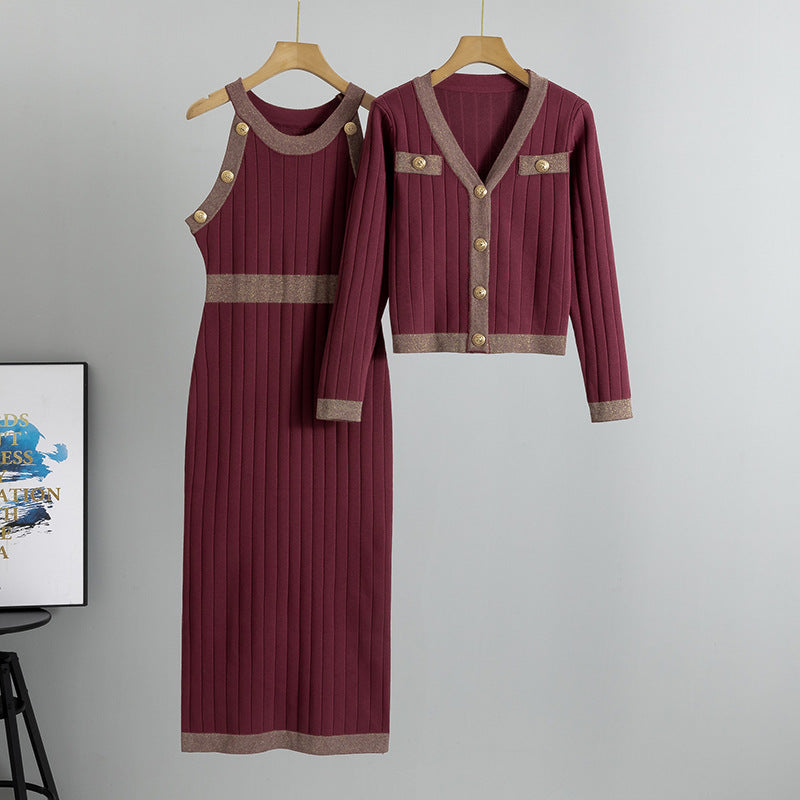 Ensemble deux pièces taille haute style mondain à la française