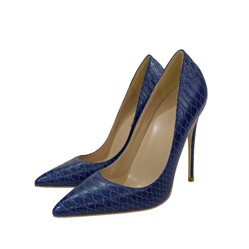 Zapatos de tacón bajo con punta puntiaguda y tacón de aguja para mujer