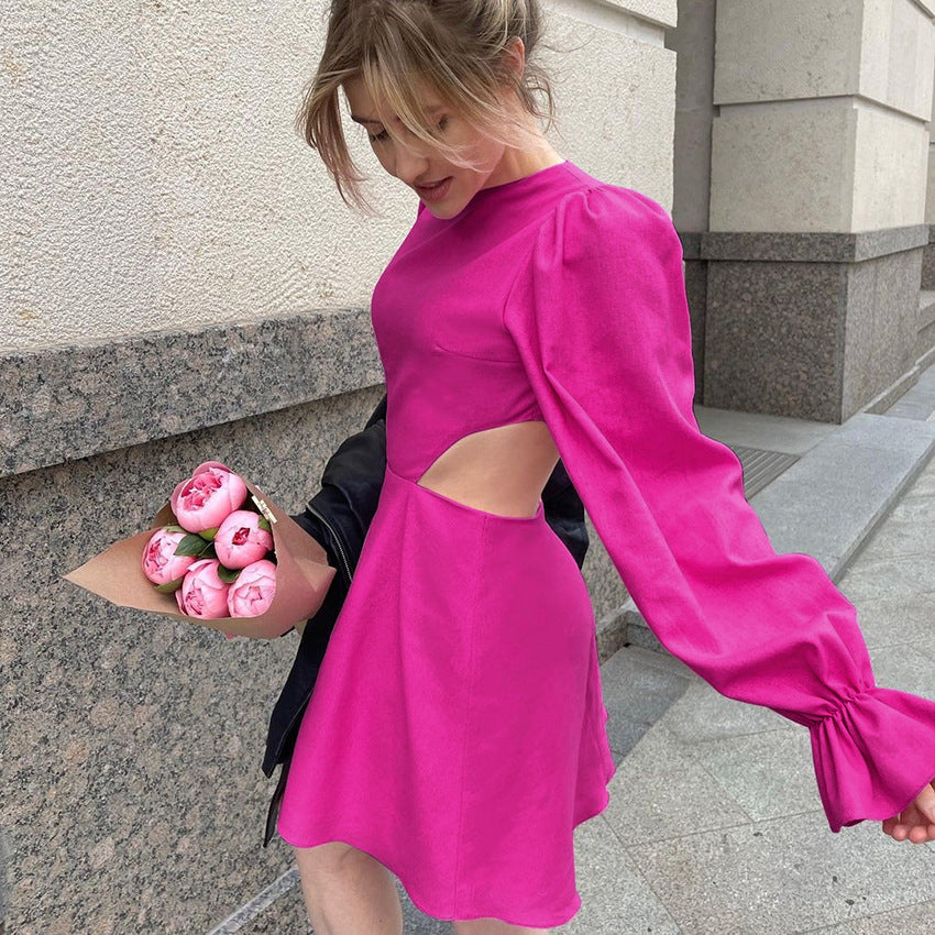 Vestido cruzado de cintura alta