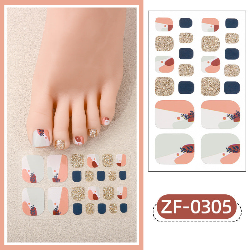 Calcomanías para uñas con diamantes, pegatinas para uñas de los pies, gradiente impermeable