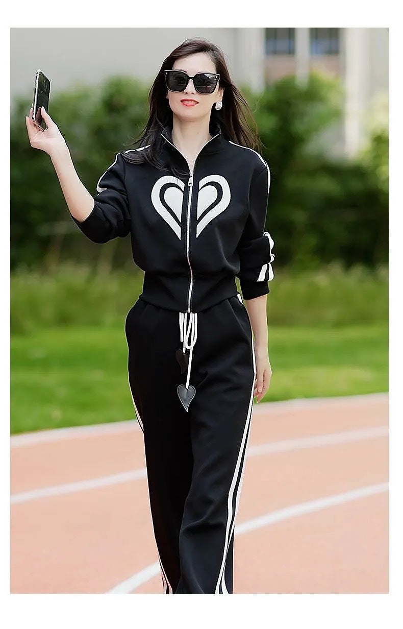 Traje deportivo estampado informal y versátil para mujer