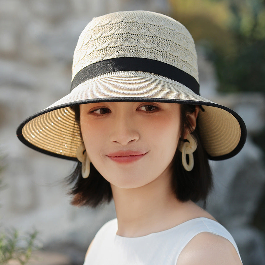 Sombrero para el sol japonés elegante con lazo de cinta