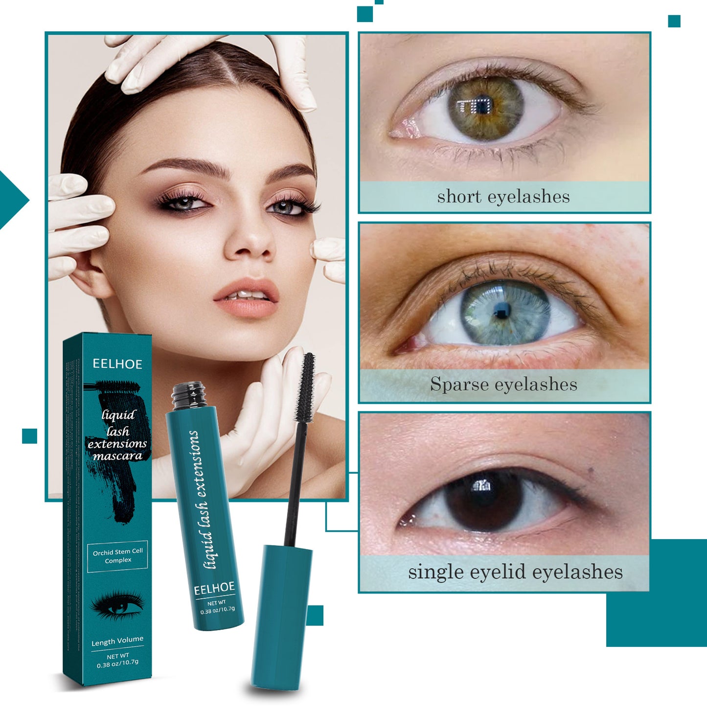 Magnifique mascara recourbant, maquillage anti-bavures