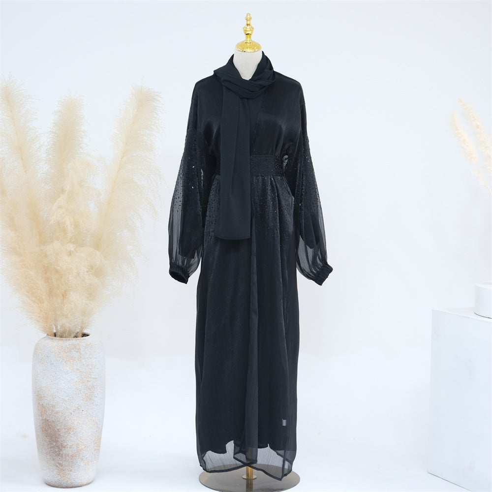 Cardigan à manches bouffantes de couleur unie pour tous les jours