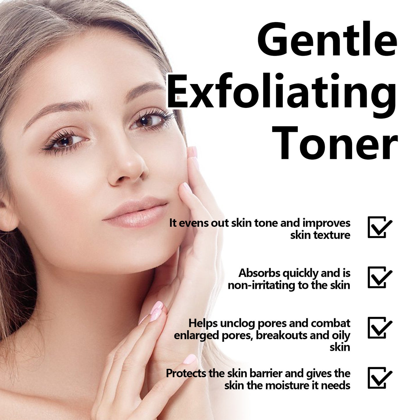 Lotion exfoliante douce HOYGI, réparatrice de peau brillante et rafraîchissante