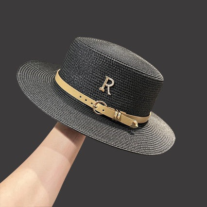 Sombrero de verano con letras de diamantes de imitación para vacaciones en la playa