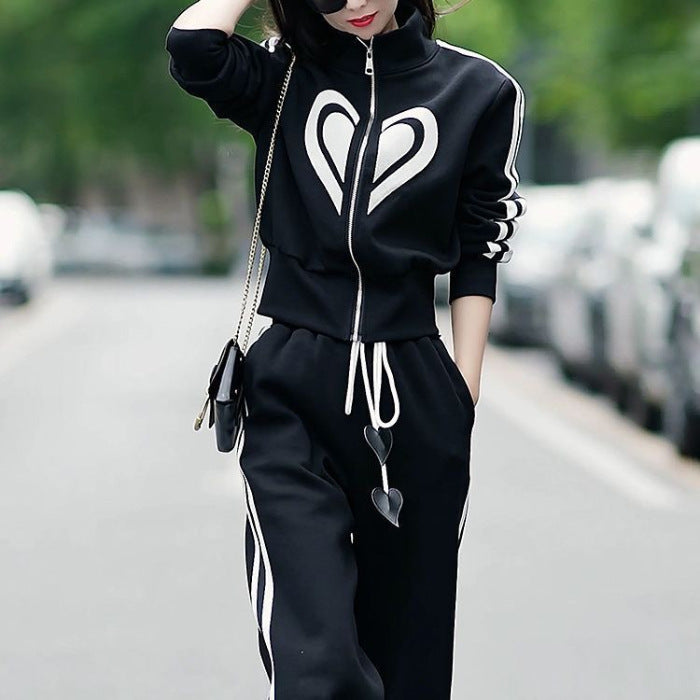 Traje deportivo estampado informal y versátil para mujer