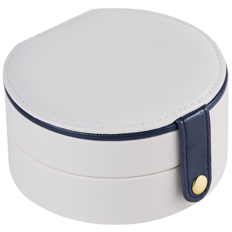 Boîte ronde portable Princess Mini petite boîte de rangement de bijoux de luxe simple à main