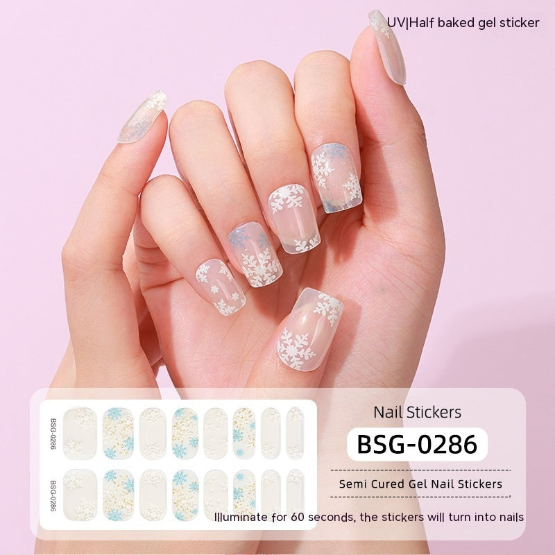 Autocollant pour ongles en gel semi-durcissant simple et tendance pour femmes