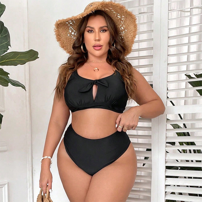 Traje de baño de bikini de triángulo hueco para mujer