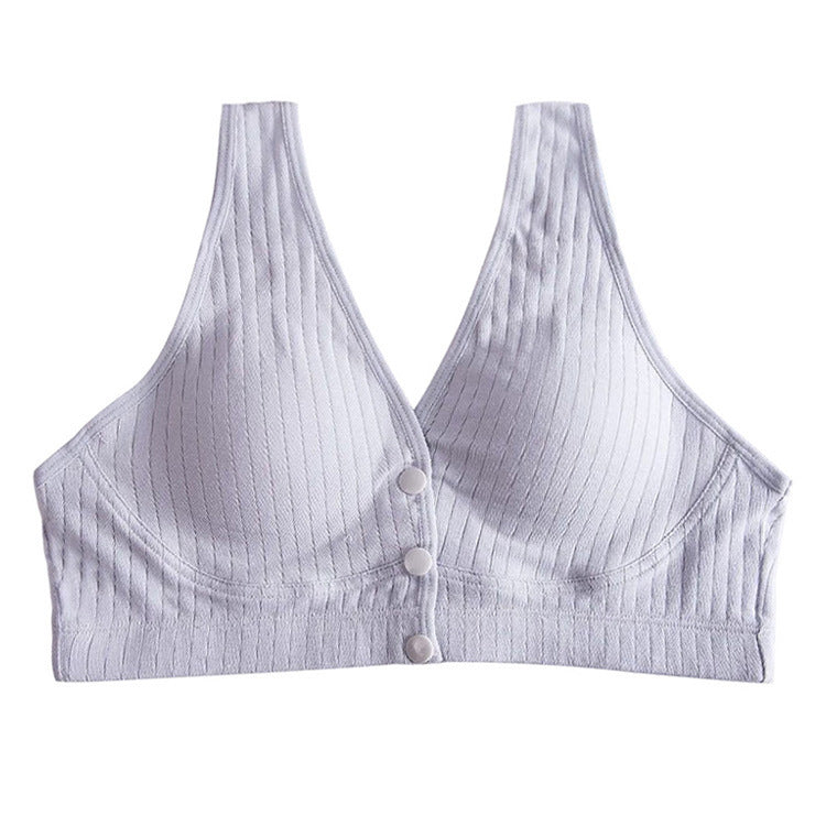 Sujetador de lactancia con hebilla, ropa interior de maternidad, sujetador de lactancia fino estilo chaleco sin aros, push up