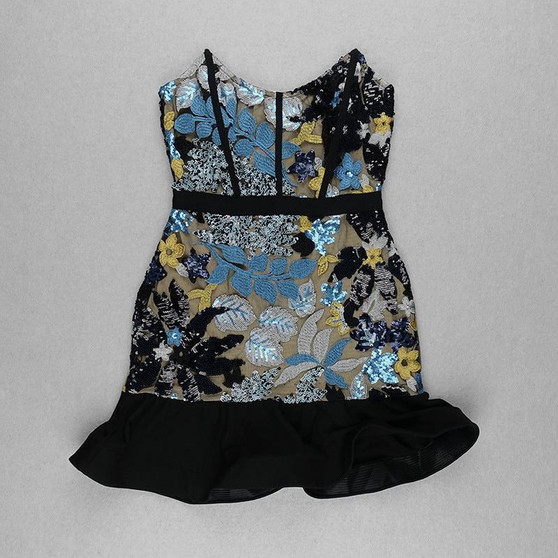 Robe bustier à sequins et queue de poisson pour femme