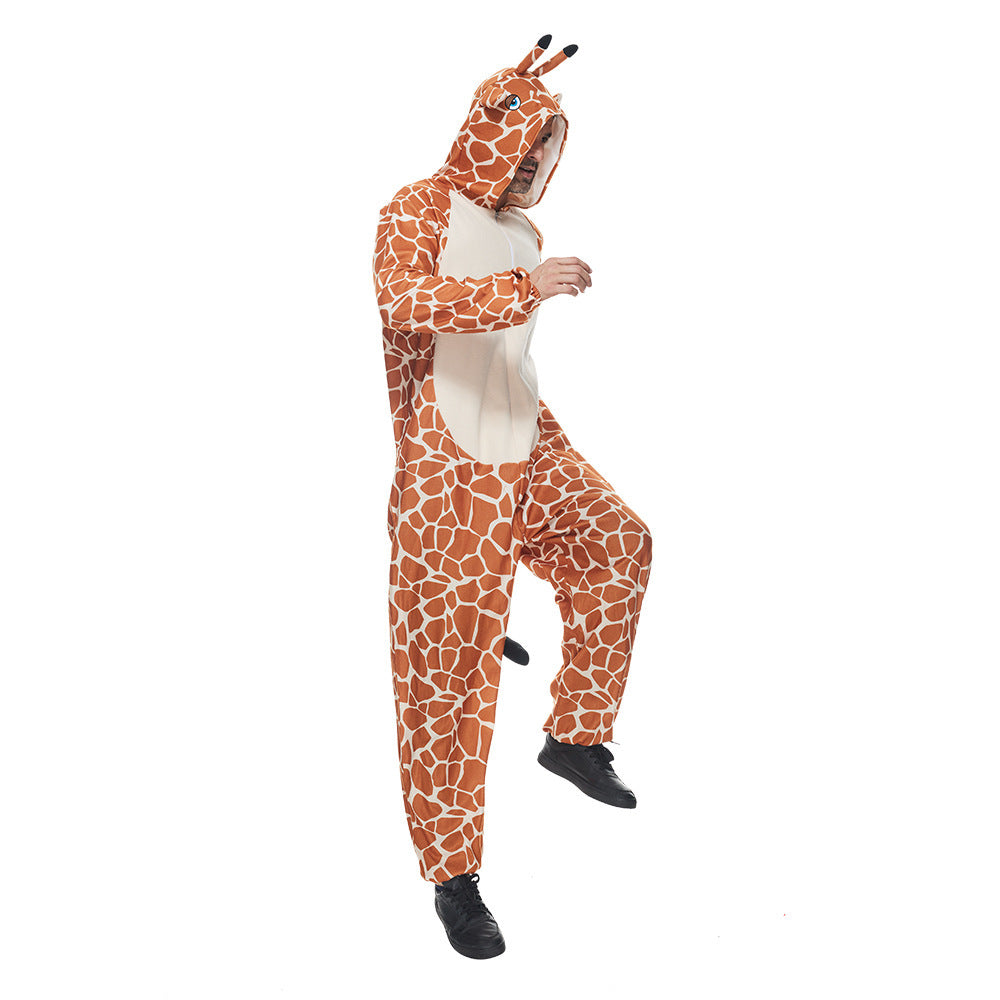 Costume de performance d'Halloween Costume de fête d'animaux Girafe Dessin animé