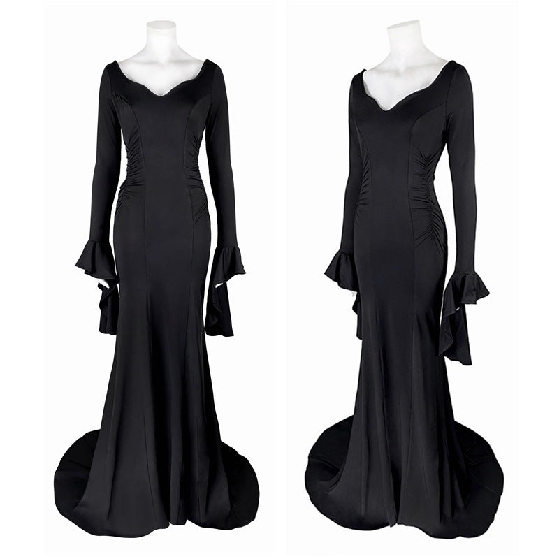 Cadeau de vêtements de performance d'Halloween Morticia Addams