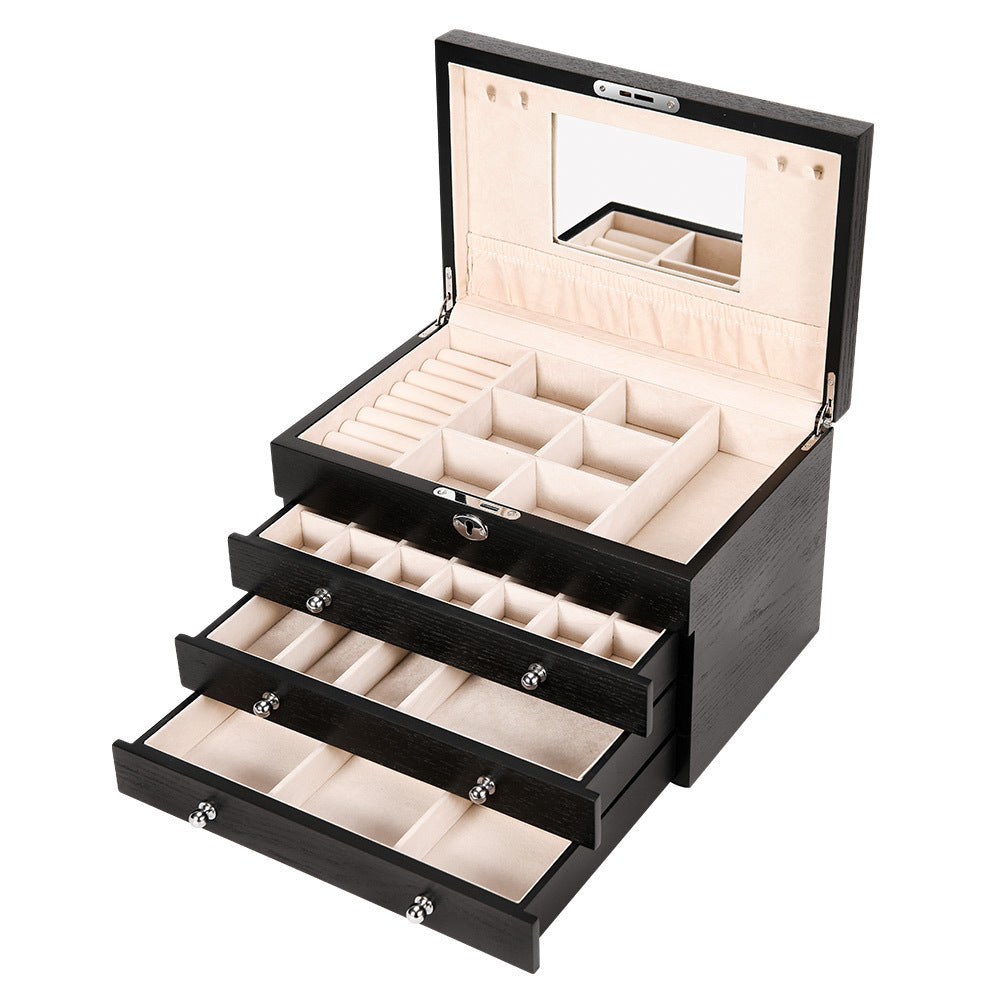 Boîte de rangement en bois pour bijoux et cosmétiques Princess