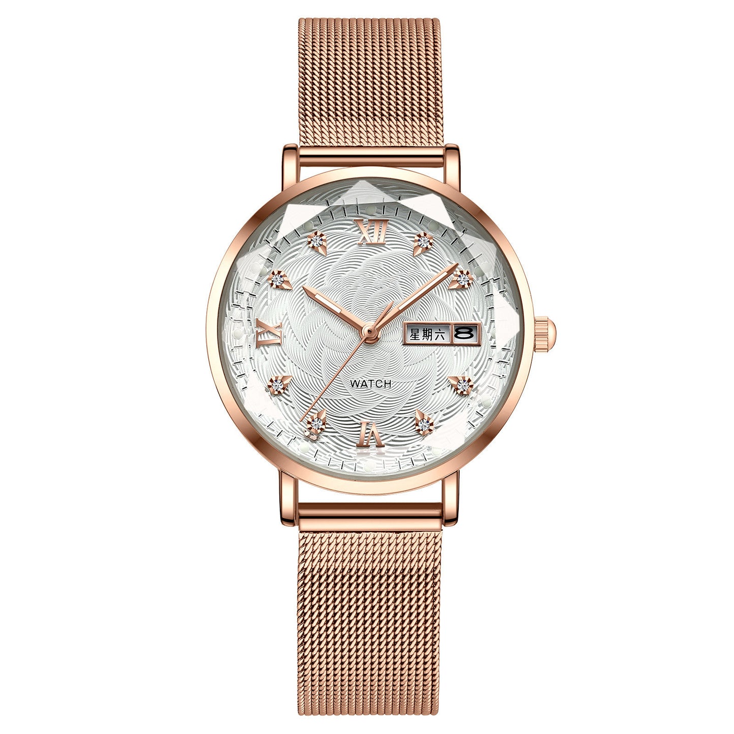 Reloj de cuarzo luminoso, resistente al agua y sencillo para mujer